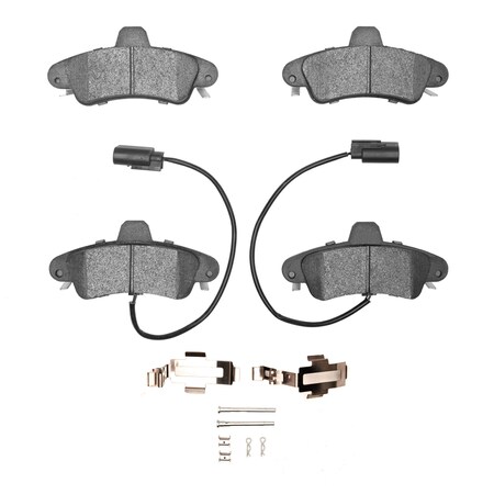 Dynamic Friction Co 5000 Advanced Brake Pads - Semi Metallic and Hardware Kit, Long Pad Wear, Rear 1551-0899-01